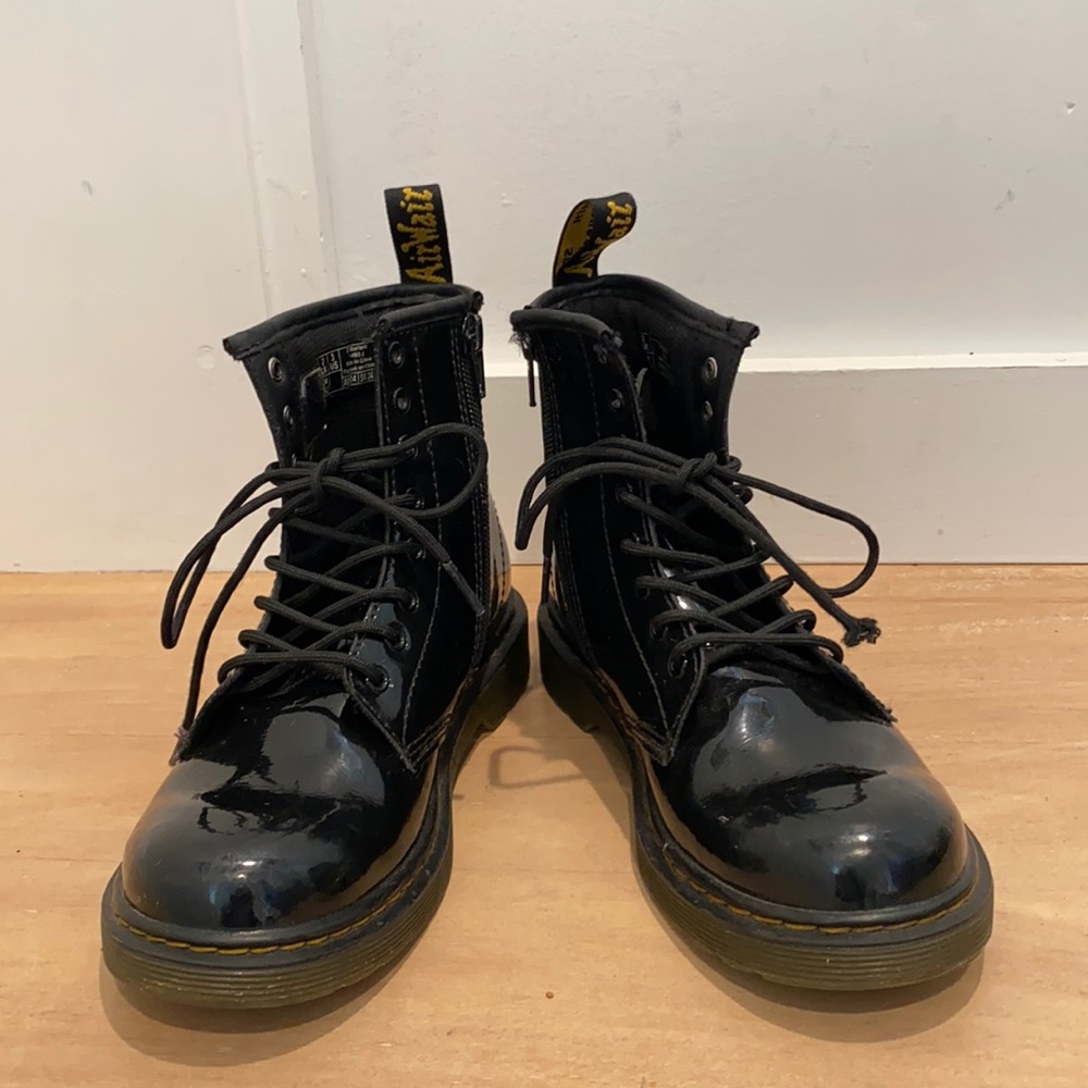 Girls black patent leather Doc Martens size 3